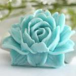 Large Skyblue Flower Resin Cabochons 2pc