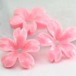 Pink Cherry Blossoms Resin Cabochons 8pc