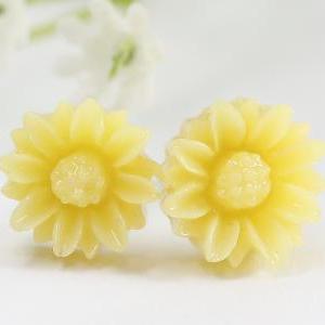 Yellow Sunflower Ear Posts, Bridal Jewelry,..