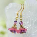Petite Pink Lucite Flower Earrings