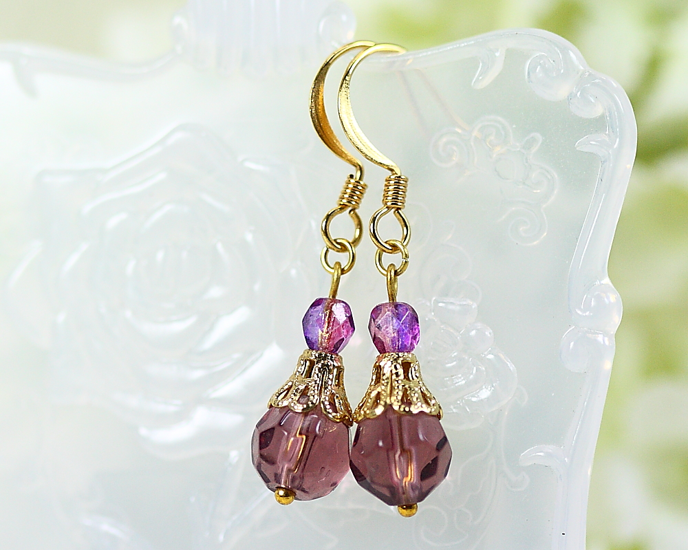Purple Drops Earrings